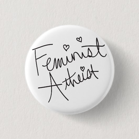 feministisch atheïst ronde button 3,2 cm (Voorkant)