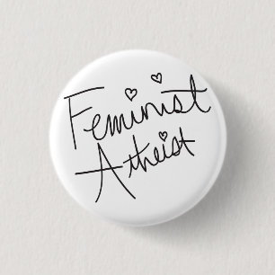 feministisch atheïst ronde button 3,2 cm