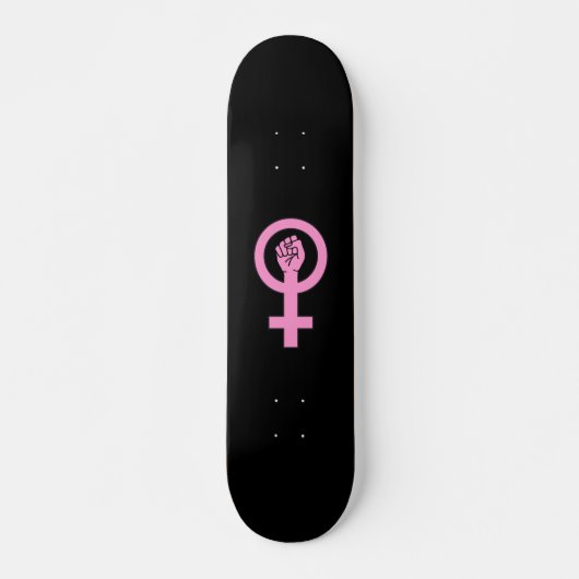 Feministisch bord zwart persoonlijk skateboard (Voorkant)