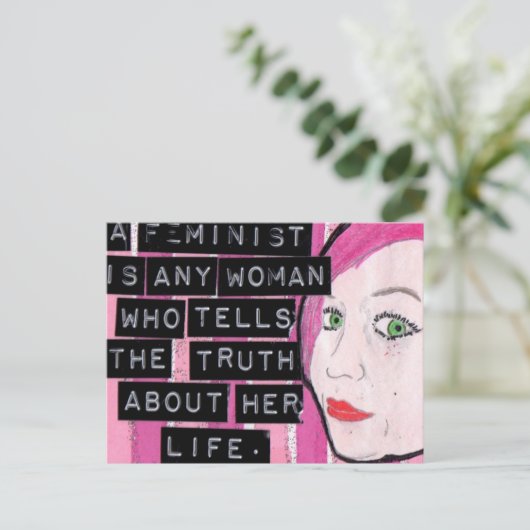 Feministisch Briefkaart (Staand voorkant)