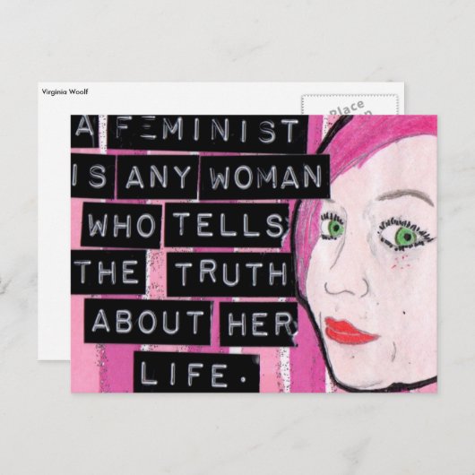 Feministisch Briefkaart (Voorkant / Achterkant)