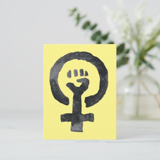 Feministisch eerste symbool briefkaart (Staand voorkant)