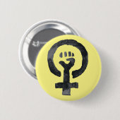 Feministisch eerste symbool ronde button 5,7 cm (Voorkant /achterkant)