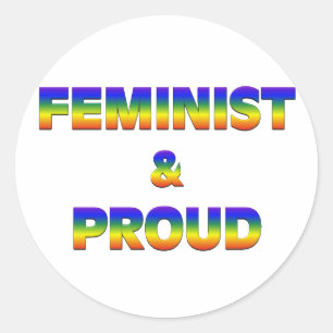 Feministisch en trots ronde sticker