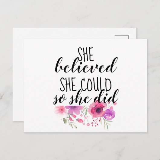 Feministisch geloofde ze dat ze het kon, zodat ze feestdagenkaart (Voorkant / Achterkant)