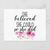 Feministisch geloofde ze dat ze het kon, zodat ze feestdagenkaart (Voorkant)