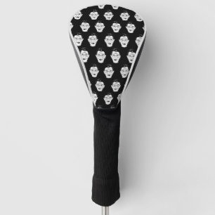 Feministisch icoon stijl zwart wit portret patroon golfheadcover