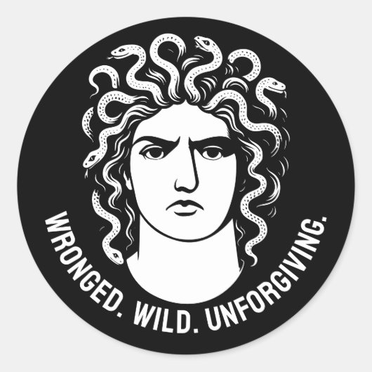 Feministisch Medusa-pictogram Ronde Sticker (Voorkant)