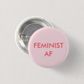 feministisch meisje met ronde knop button 3,2 cm (Voorkant /achterkant)
