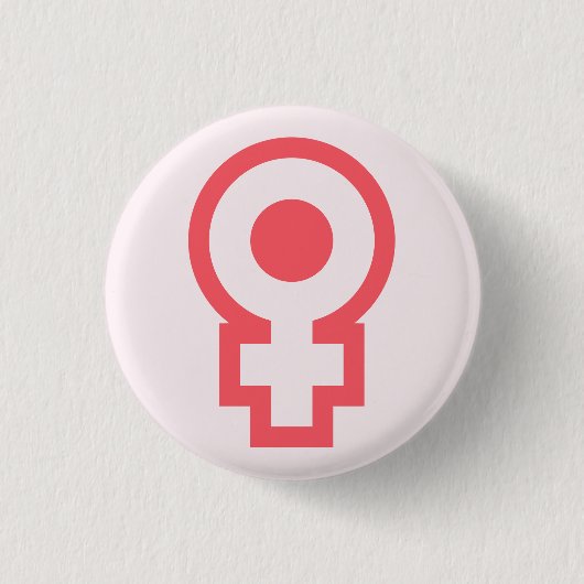 feministisch meisje met ronde knop button 3,2 cm (Voorkant)