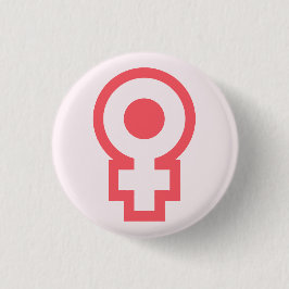 feministisch meisje met ronde knop button 3,2 cm