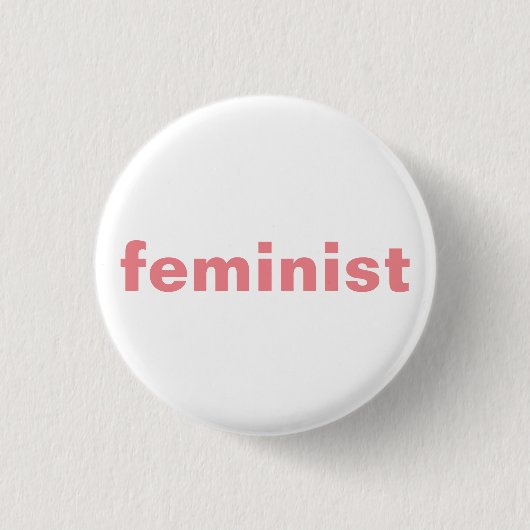 feministisch meisje met ronde knop button 3,2 cm (Voorkant)