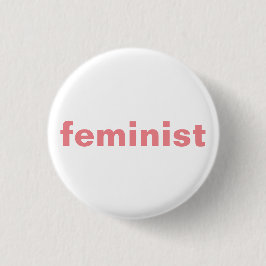 feministisch meisje met ronde knop button 3,2 cm