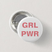 feministisch meisje met ronde knop button 3,2 cm (Voorkant /achterkant)