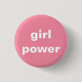 feministisch meisje met ronde knop button 3,2 cm