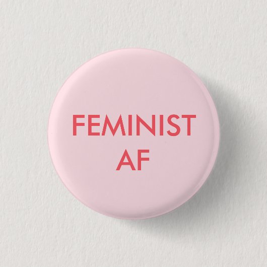 feministisch meisje met ronde knop ronde button 3,2 cm (Voorkant)