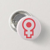feministisch meisje met ronde knop ronde button 3,2 cm (Voorkant /achterkant)