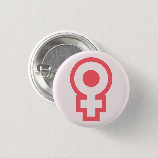 feministisch meisje met ronde knop ronde button 3,2 cm (Voorkant /achterkant)
