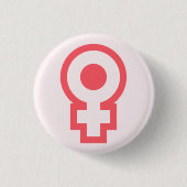 feministisch meisje met ronde knop ronde button 3,2 cm (Voorkant)