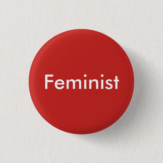feministisch meisje met ronde knop ronde button 3,2 cm (Voorkant)