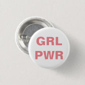 feministisch meisje met ronde knop ronde button 3,2 cm (Voorkant /achterkant)