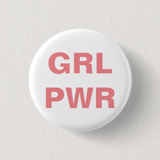 feministisch meisje met ronde knop ronde button 3,2 cm (Voorkant)