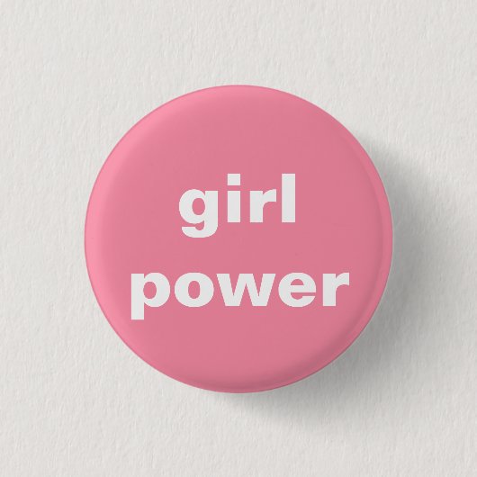feministisch meisje met ronde knop ronde button 3,2 cm (Voorkant)