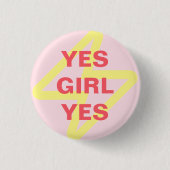 feministisch meisje met ronde knop ronde button 3,2 cm (Voorkant)