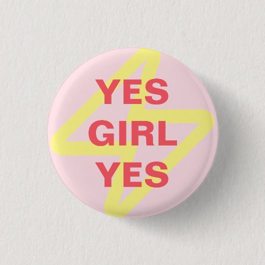 feministisch meisje met ronde knop ronde button 3,2 cm (Voorkant)