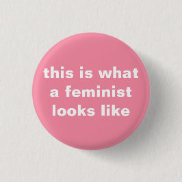 feministisch meisje met ronde knop ronde button 3,2 cm