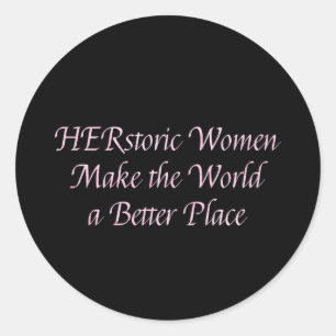 Feministisch roze meisje citaat voor feminisme - h ronde sticker