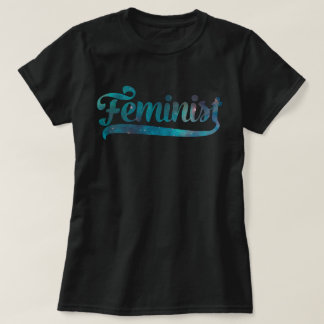 Feministisch ruimtevaartgalaxiale patroon t-shirt