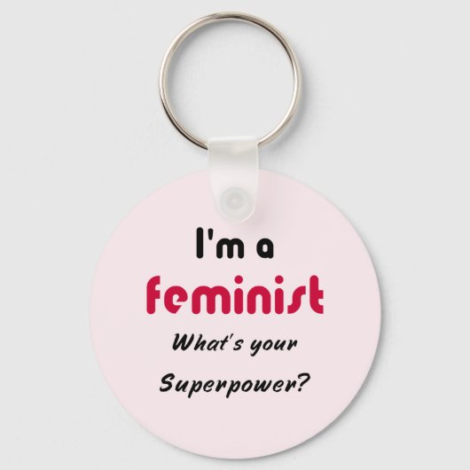 Feministisch superenergieprijsaanduiding roze sleutelhanger (Voorkant)