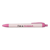 Feministisch superkrachtige slogan roze zwarte inkt pen (Bovenkant)