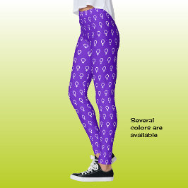 Feministisch symbolenpatroon modern paarse leggings