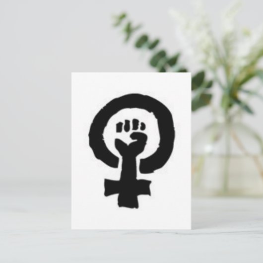 Feministisch symbool briefkaart (Staand voorkant)