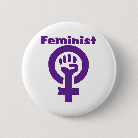 Feministisch Symbool in het Paars Ronde Button 5,7 Cm (Voorkant)