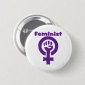 Feministisch Symbool in het Paars Ronde Button 5,7 Cm (Voorkant /achterkant)
