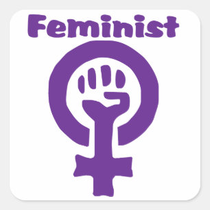 Feministisch Symbool in het Paars Vierkante Sticker