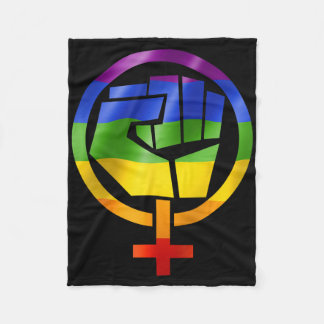 Feministisch symbool LGBT Resist Pride Fist Rainbo Fleece Deken