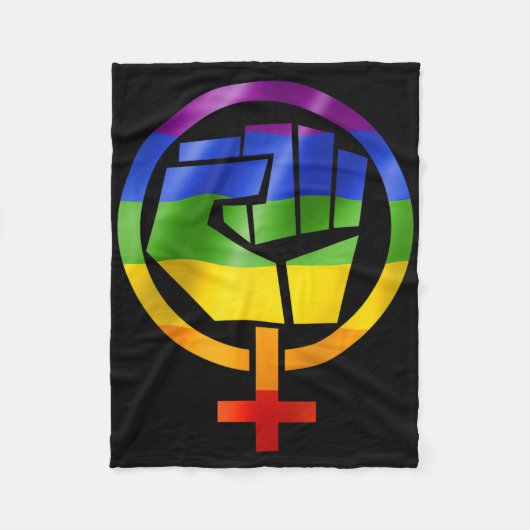 Feministisch symbool LGBT Resist Pride Fist Rainbo Fleece Deken (Voorkant)