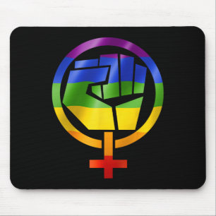Feministisch symbool LGBT Resist Pride Fist Rainbo Muismat