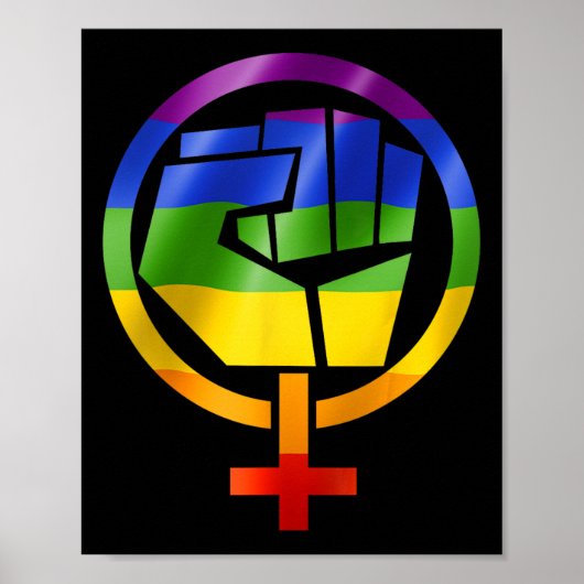 Feministisch symbool LGBT Resist Pride Fist Rainbo Poster (Voorkant)