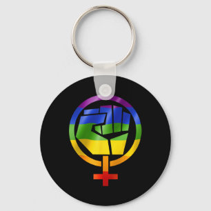 Feministisch symbool LGBT Resist Pride Fist Rainbo Sleutelhanger