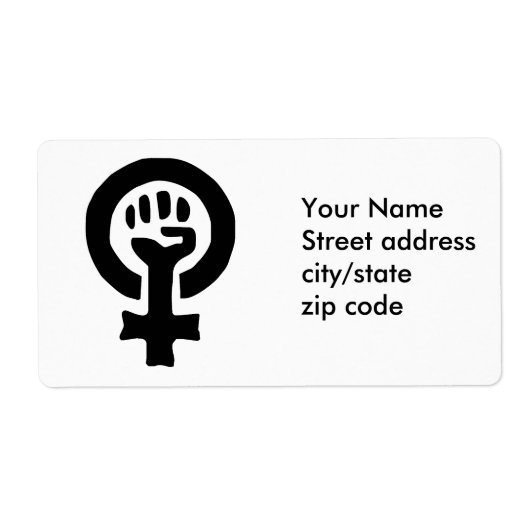 Feministisch symbool Logo Etiket (Voorkant)