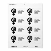 Feministisch symbool Logo Etiket (Full Sheet)