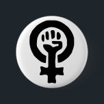 Feministisch symbool Logo Ronde Button 5,7 Cm<br><div class="desc">Feminisme heeft lange tijd invloed gehad op design en heeft vormgegeven hoe we gelijkheid, empowerment en rechtvaardigheid visueel communiceren. Een sterke feministische logo belichaamt deze idealen, met behulp van gedurfde kleuren, betekenisvolle symbolen en moderne typografie om een impactvolle boodschap te creëer. Feministisch design omarmt inclusiviteit en daagt stereotypen uit door...</div>