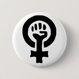 Feministisch symbool Logo Ronde Button 5,7 Cm