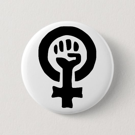 Feministisch symbool Logo Ronde Button 5,7 Cm (Voorkant)