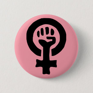 Feministisch symbool Logo Ronde Button 5,7 Cm